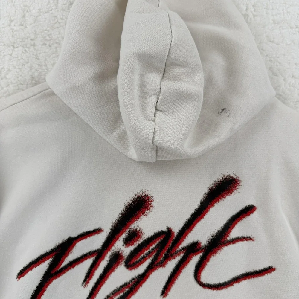 Jordan Flight Hoodie Mens Large White Pullover Sweatshirt Jumpman Graphic Print